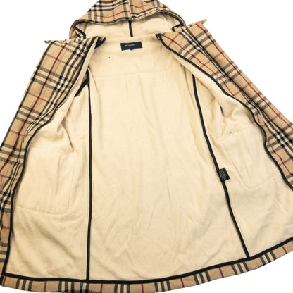 Vintage 2000s Burberry Fleece Lined Nova Check Duffle Jacket Womens Size M | O/S, Beige