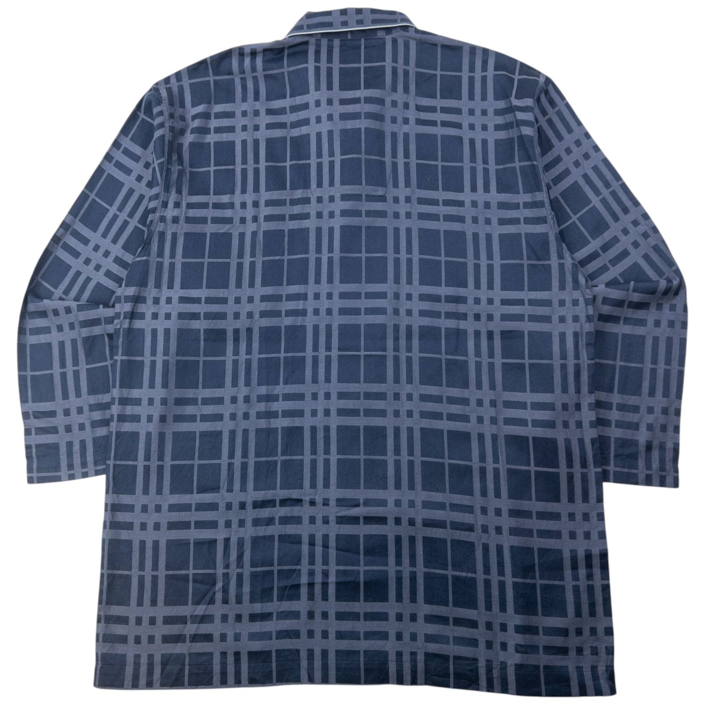 Vintage 2000s Burberry Nova Check Long Sleeve Button Up Pyjama Shirt Size M | Medium, Navy