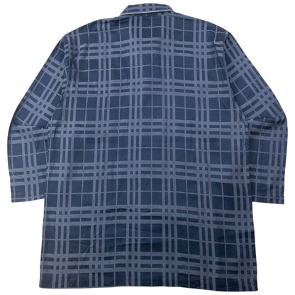 Vintage 2000s Burberry Nova Check Long Sleeve Button Up Pyjama Shirt Size M | Medium, Navy