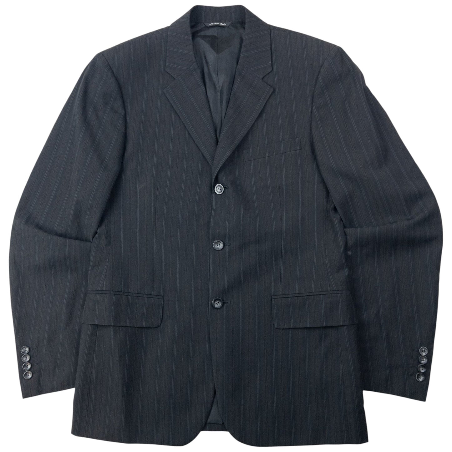 Vintage 2000s Versace Versus Pinstripe Jacket & Trousers Suit Set Size XL | XL, Black