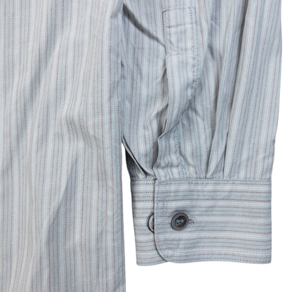Vintage 2000s Issey Miyake Striped Long Sleeve Button Up Shirt Size S | Small, Grey