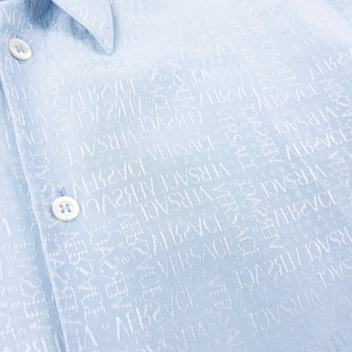 Vintage 2000s Versace Classic Monogram Long Sleeve Button Up Shirt Size M | Medium, Blue