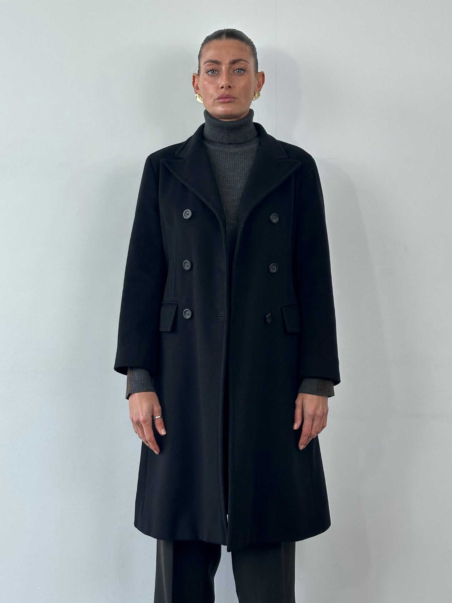 Marella Virgin Wool Double Breasted Coat - S/M