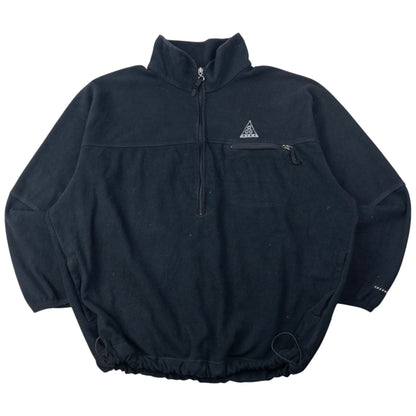 Vintage 90s Nike ACG Therma-Fit Half Zip Fleece Sweatshirt Size XL | XL, Black