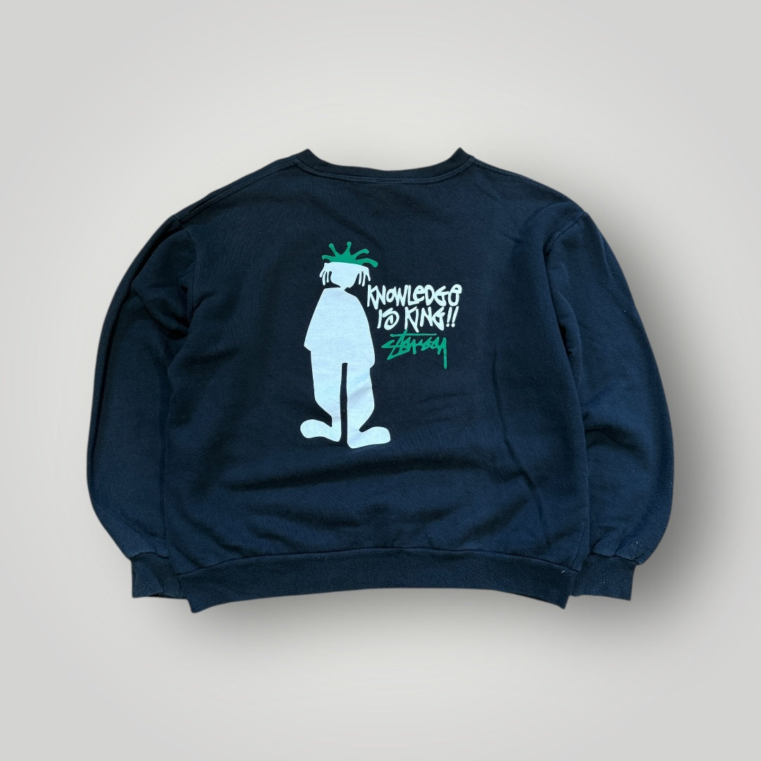 Stüssy late 90's 'Knowledge is King' Crewneck Jumper M