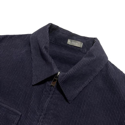 Dior Heavy Corduroy Zip Up Overshirt | XL, Blue