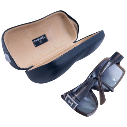 Vintage 2000s Chanel Diamanté Sunglasses | O/S, Brown