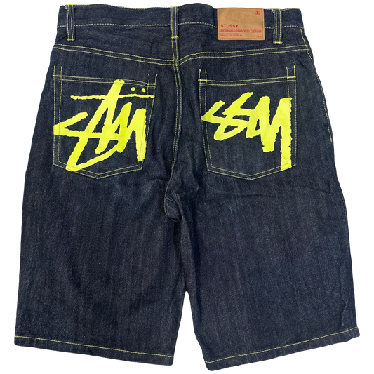 Stüssy Spellout Jorts With Yellow Print ( W32 )