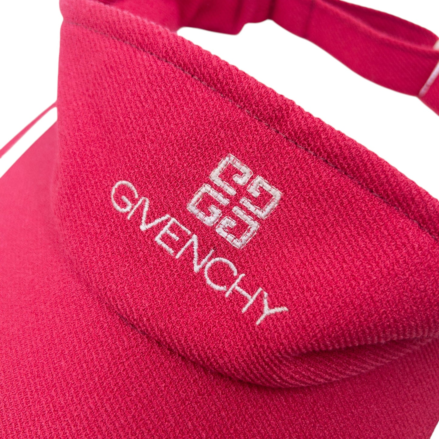 Vintage 90s Givenchy Embroidered Visor Hat | O/S, Pink