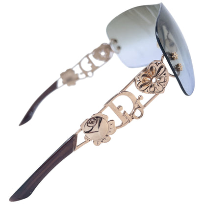 Vintage Dior Spuns Floral Rimless Sunglasses