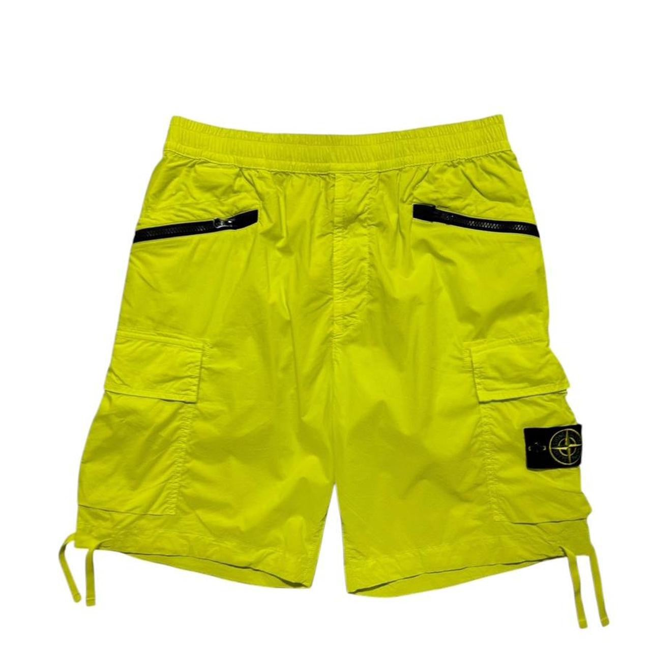 Stone Island Canvas Shorts | W32, Neon Yellow