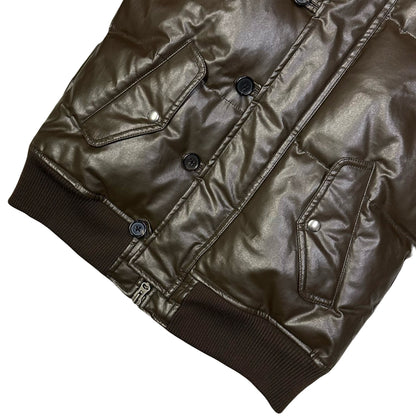 Takeo Kikuchi Faux Leather Bomber Jacket  ( M )