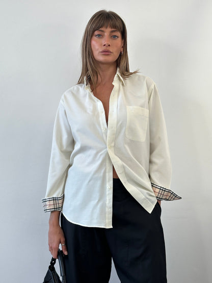 Burberry London 1990s Cotton Logo Shirt - M