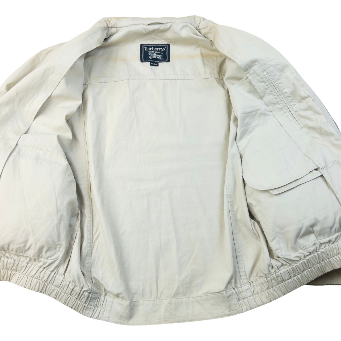 Vintage 90s Burberry Zip Up Jacket Size S | Small, Cream