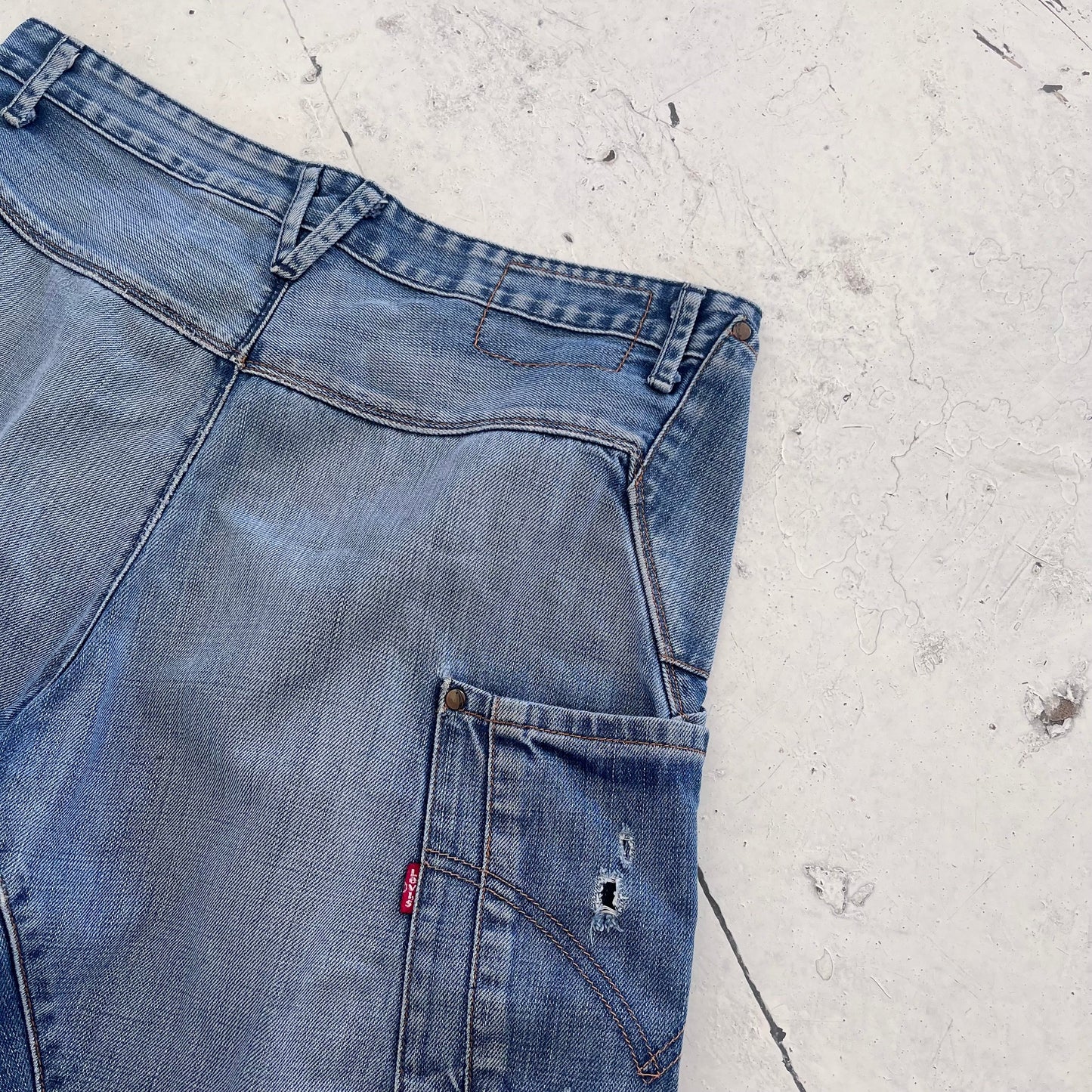 vintage levis engineered shorts | Blue, Red