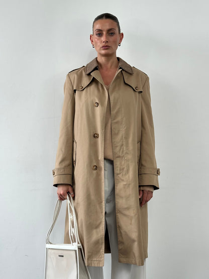 Christian Dior Monsieur Cotton Single Breasted Belted Trench Coat - M