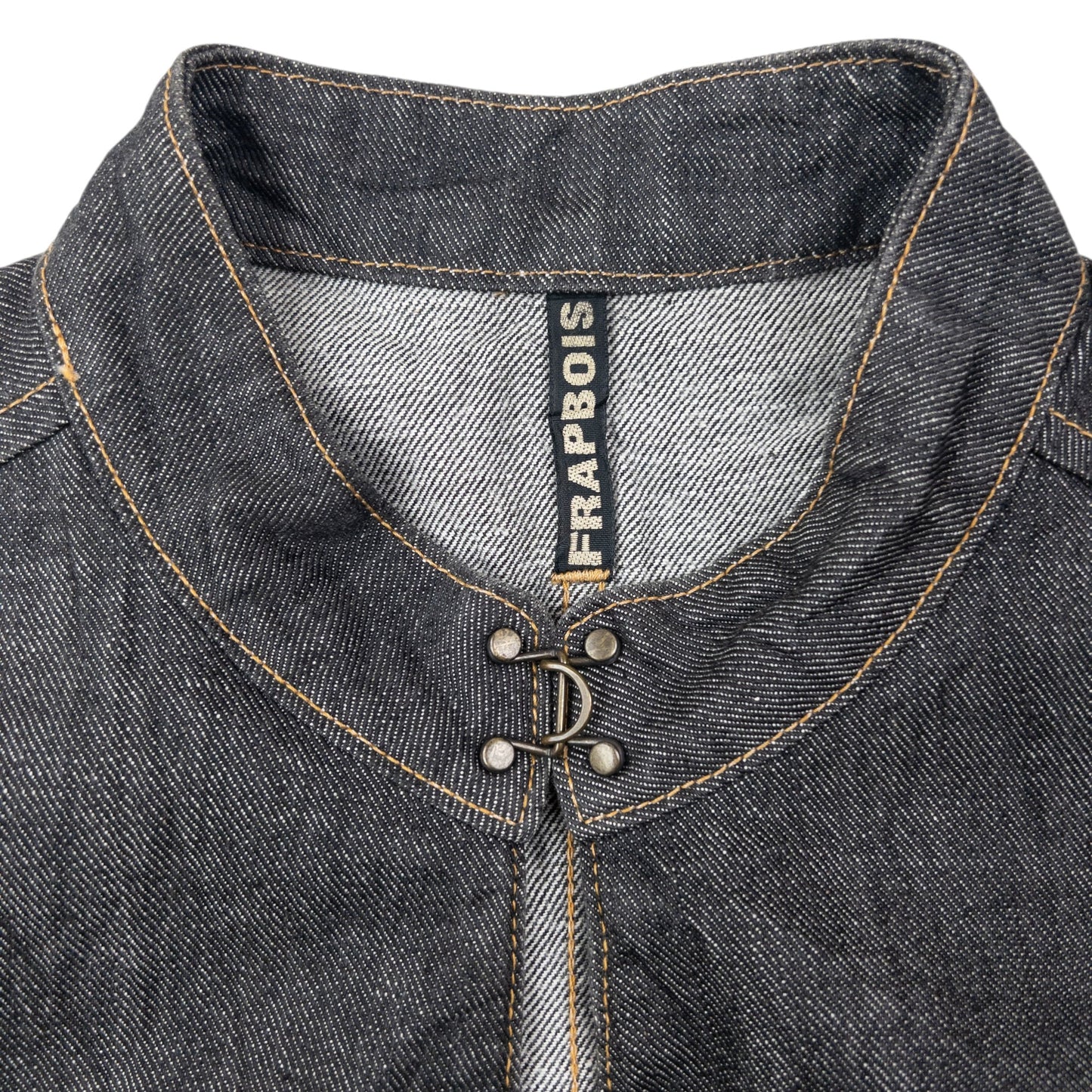 Vintage 90s Frapbois By Issey Miyake Zip Up Denim Jacket Size S | Small, Grey