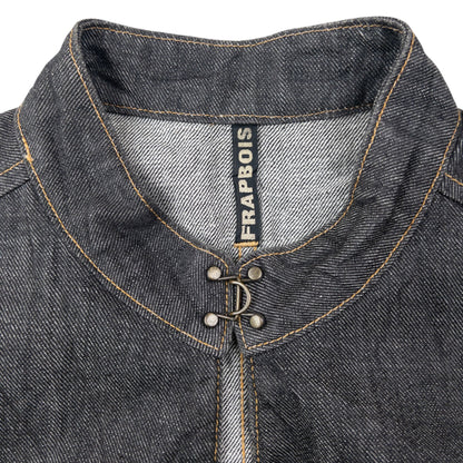 Vintage 90s Frapbois By Issey Miyake Zip Up Denim Jacket Size S | Small, Grey