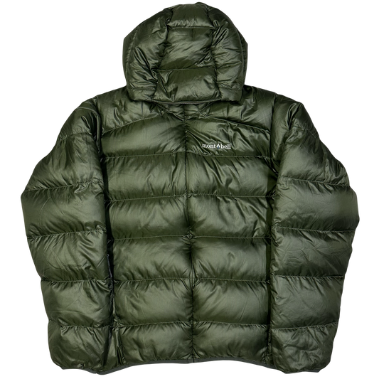 Montbell Light Alpine Puffer Jacket In Olive Green ( S )