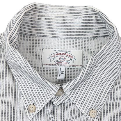 Vintage 90s Armani Jeans Striped Long Sleeve Button Up Shirt Size XL | XL, Multicoloured