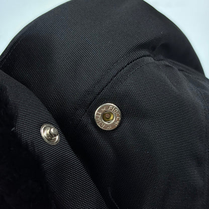 Gucci by Tom Ford 00’s Nylon Canvas Fur Trapper Hat - S | O/S, Black