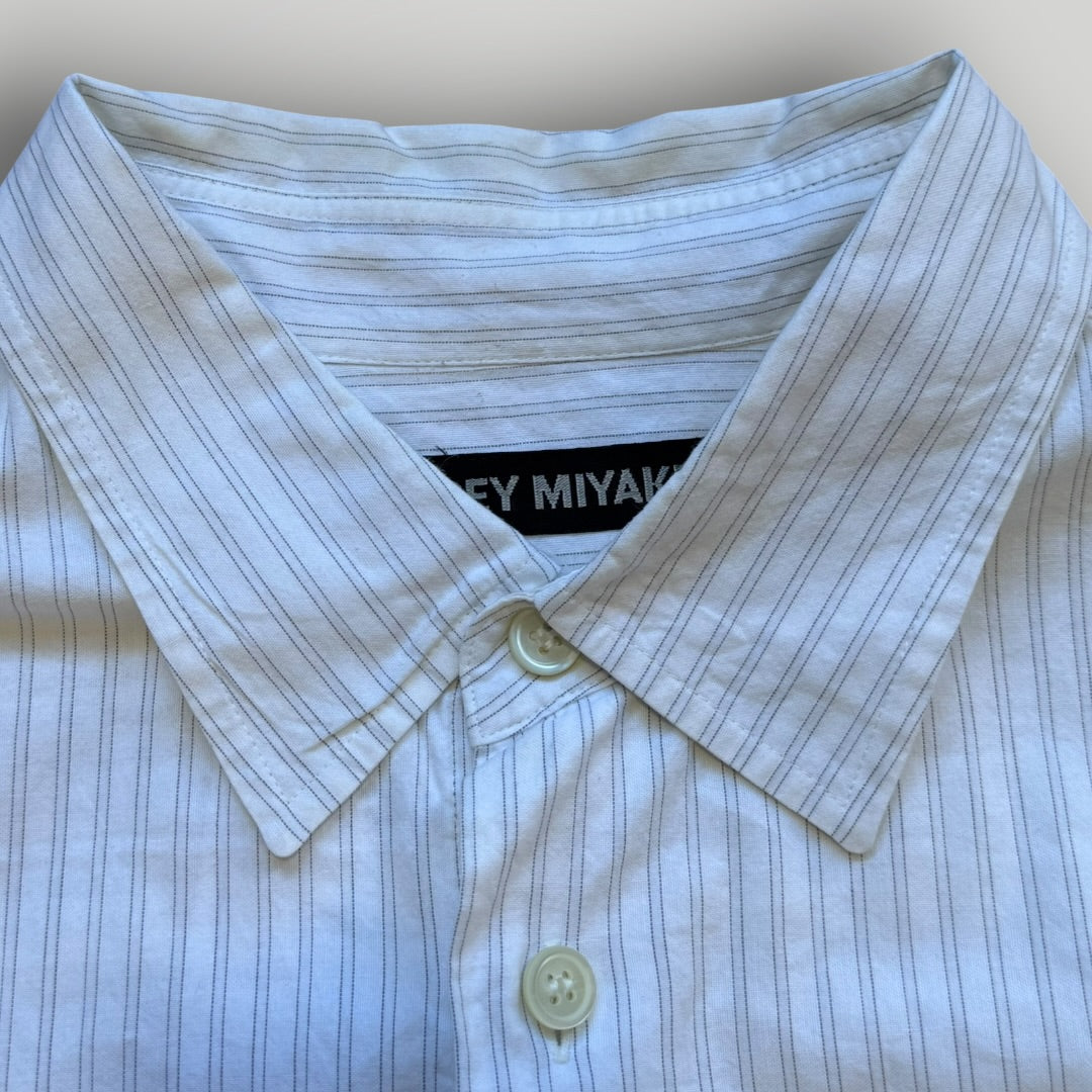 2000's Issey Miyake Pin Stripe Shirt L | O/S, White