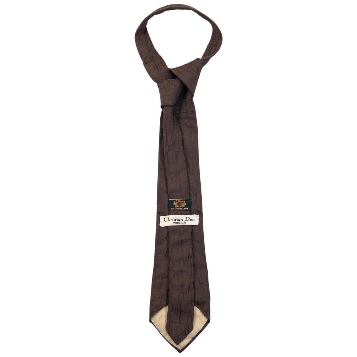 Vintage Dior Monsieur Monogram Silk Tie | O/S, Brown