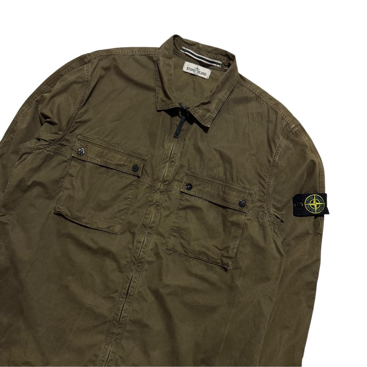 Stone Island Canvas Overshirt | XXXL, Olive Green