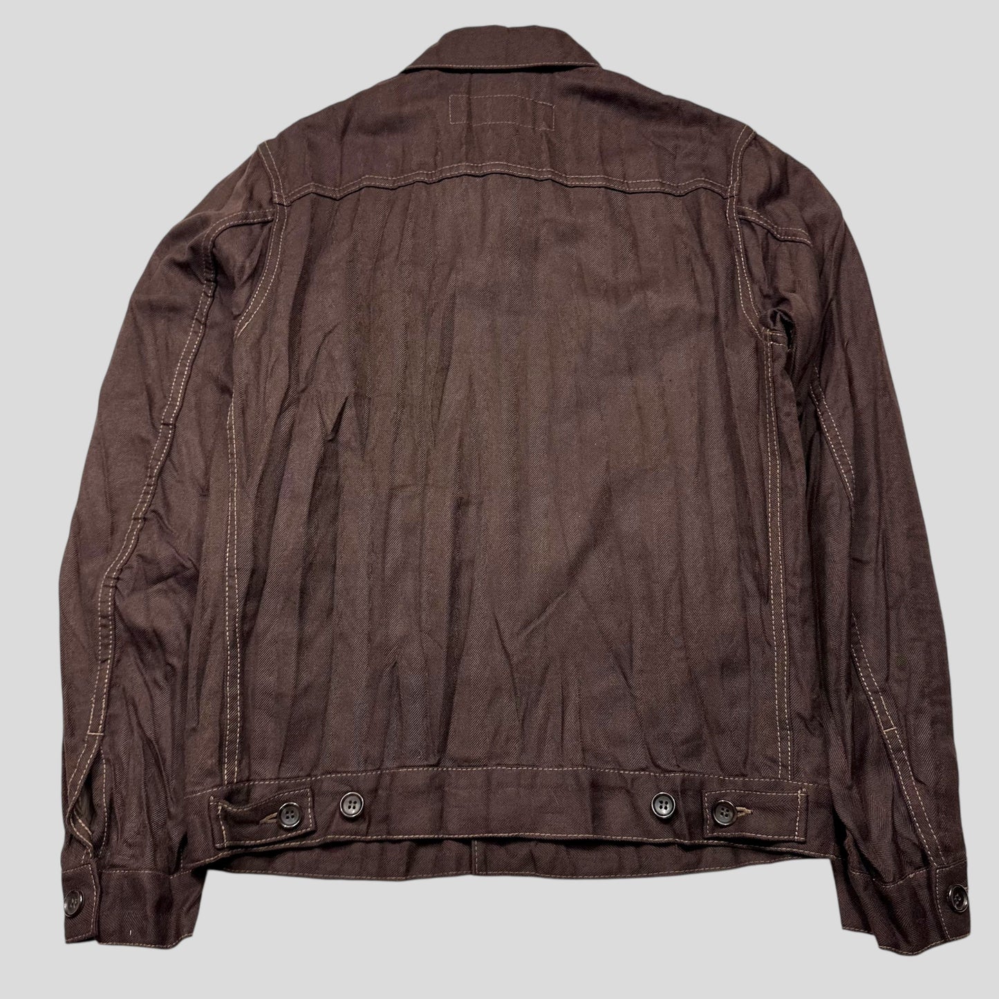 CDG Homme 2004 Crinkle Striped Work Jacket - L (M)