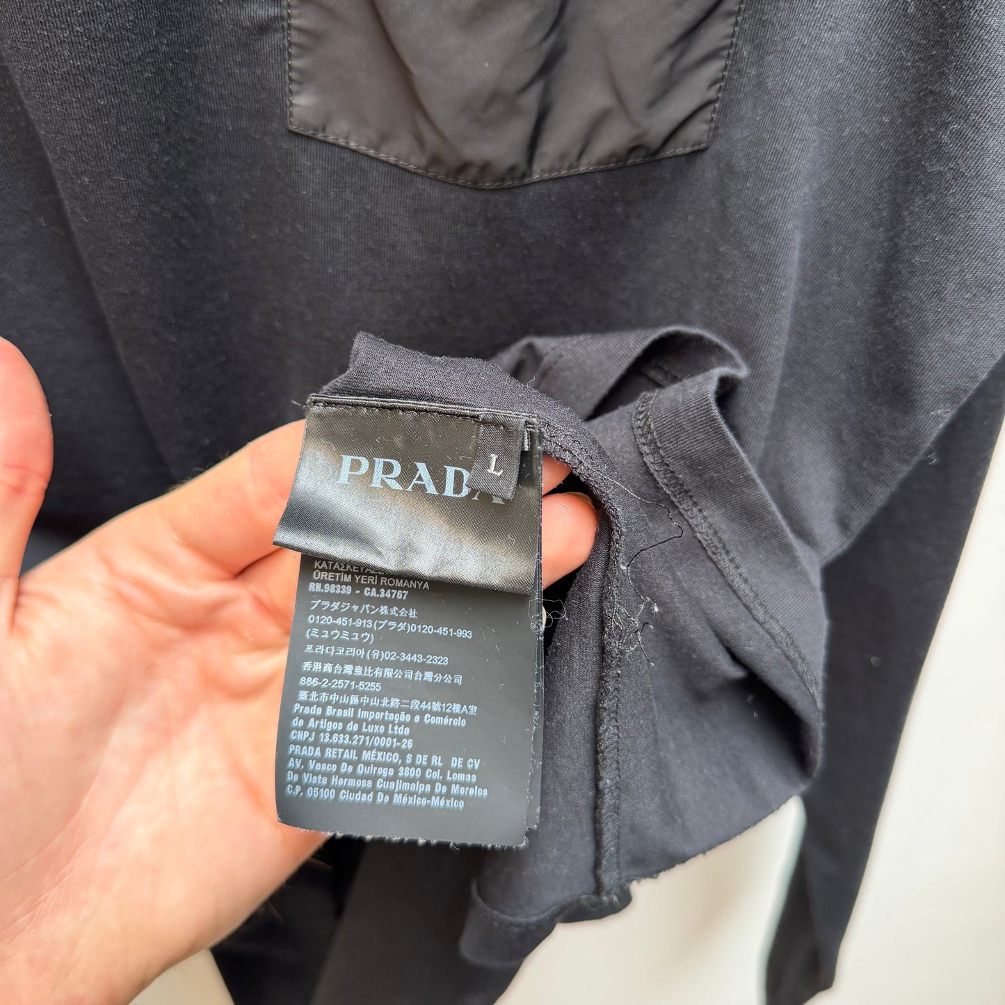 Prada Sport Long Sleeve T-shirt (L) | Large, Black