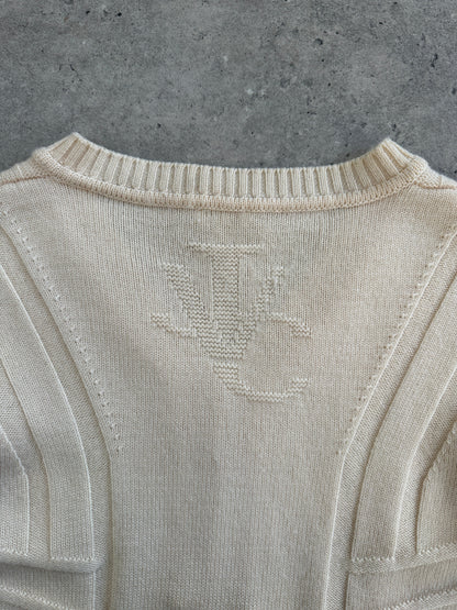 Versace Jeans Couture 2000s Pure Merino Wool Structured Knit Jumper - XS/S