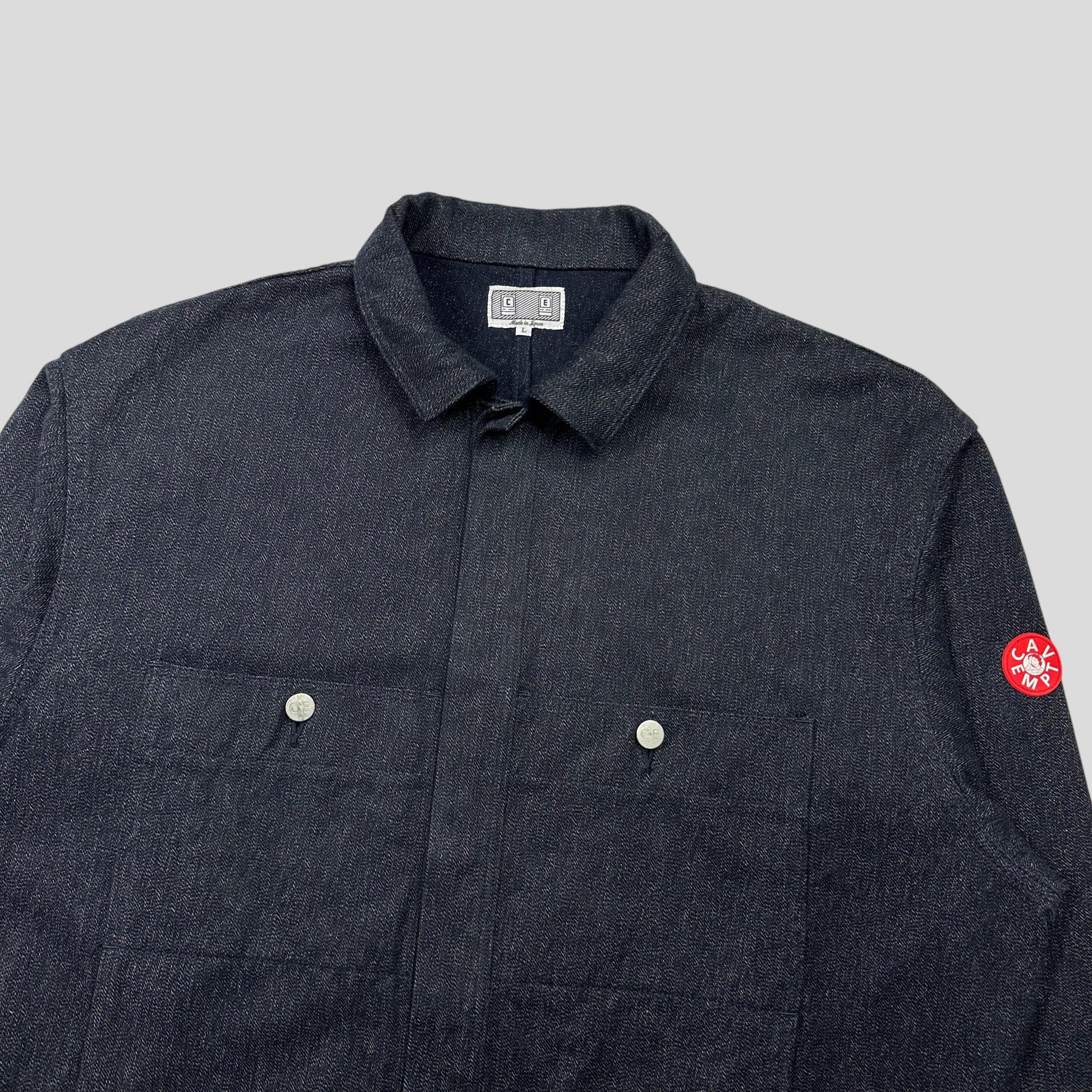 Cav Empt AW23 Black Heather Denim Boxy Jacket - L - Known Source