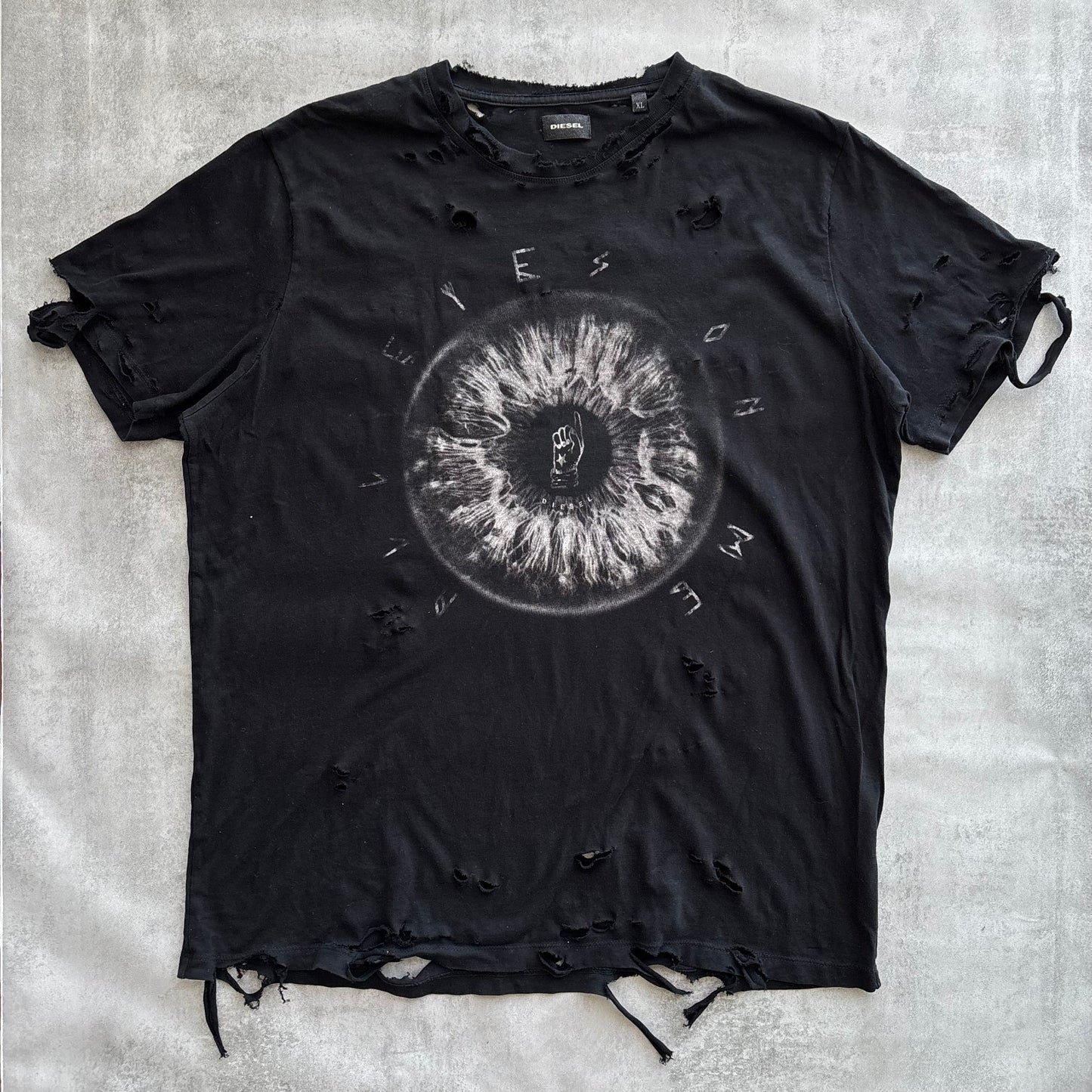 DIESEL DISTRESSED T-SHIRT | O/S, Red