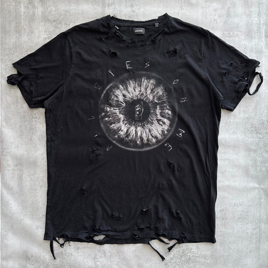 DIESEL DISTRESSED T-SHIRT | O/S, Red