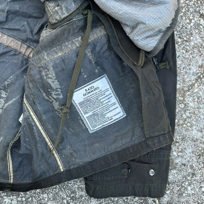 A/W1995 Charcoal Raso Gommato Dual Layer Multi Pocket Jacket
