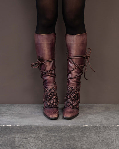 YVES SAINT LAURENT F/W 2002 RUNWAY BOOTS (EU 36) | DEFAULT TITLE, Burgundy