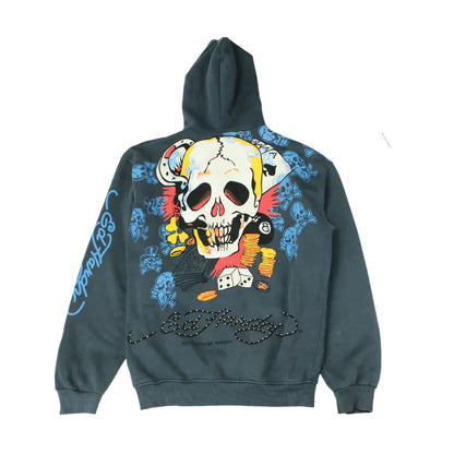 ED HARDY SKULL HOODIE  (L)