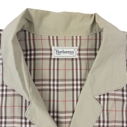 Vintage 90s Burberry Nova Check Long Sleeve Button Up Pyjama Shirt Size M | Medium, Red