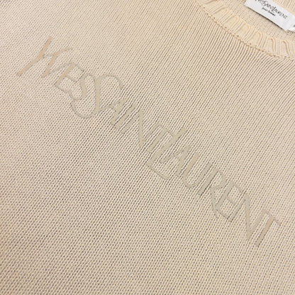 Vintage 2000s YSL Yves Saint Laurent Knit Jumper Size M | Medium, Beige