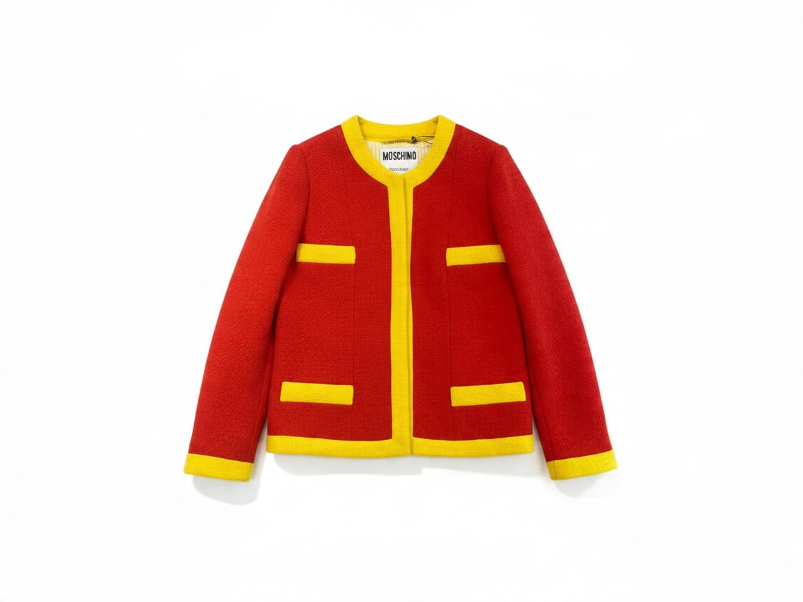 Moschino 2014 MOSCHINO Jeremy Scott MCDONALDS 20 BILLION SERVED JACKET Red/ Yellow 8 | O/S, Red