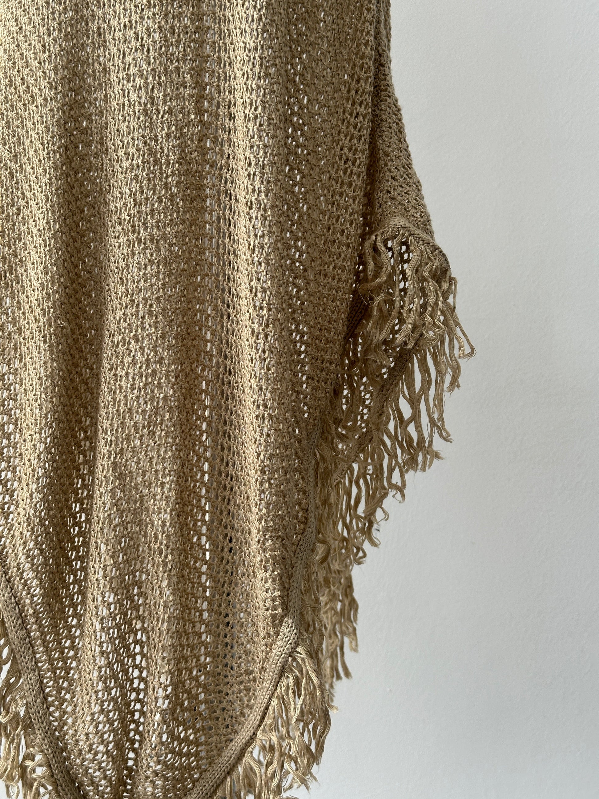 USA Vintage 1990s Open Knit Fringed Midi Skirt - W26
