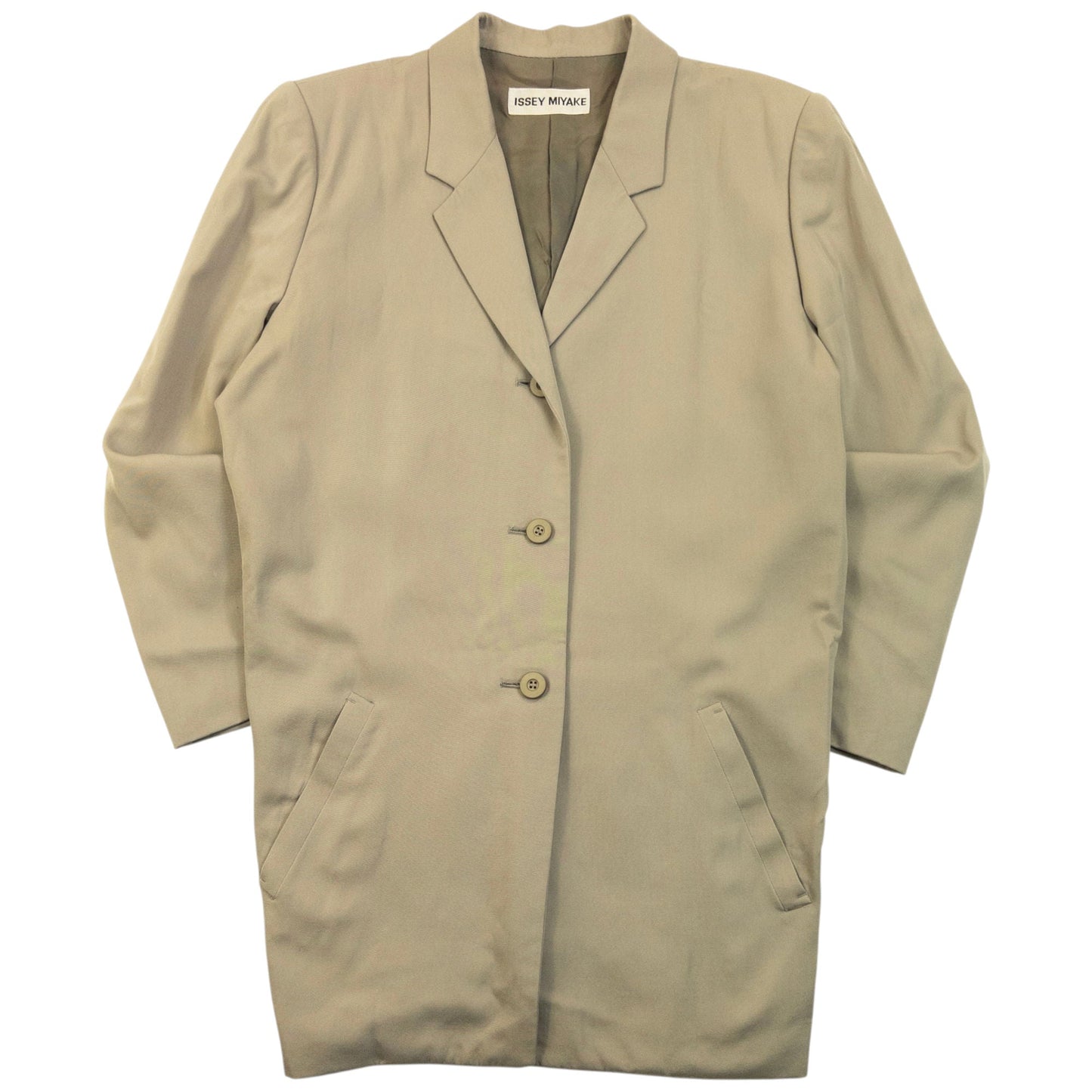 Vintage 90s Issey Miyake Jacket & Skirt Suit Set Womens Size S | Small, Beige