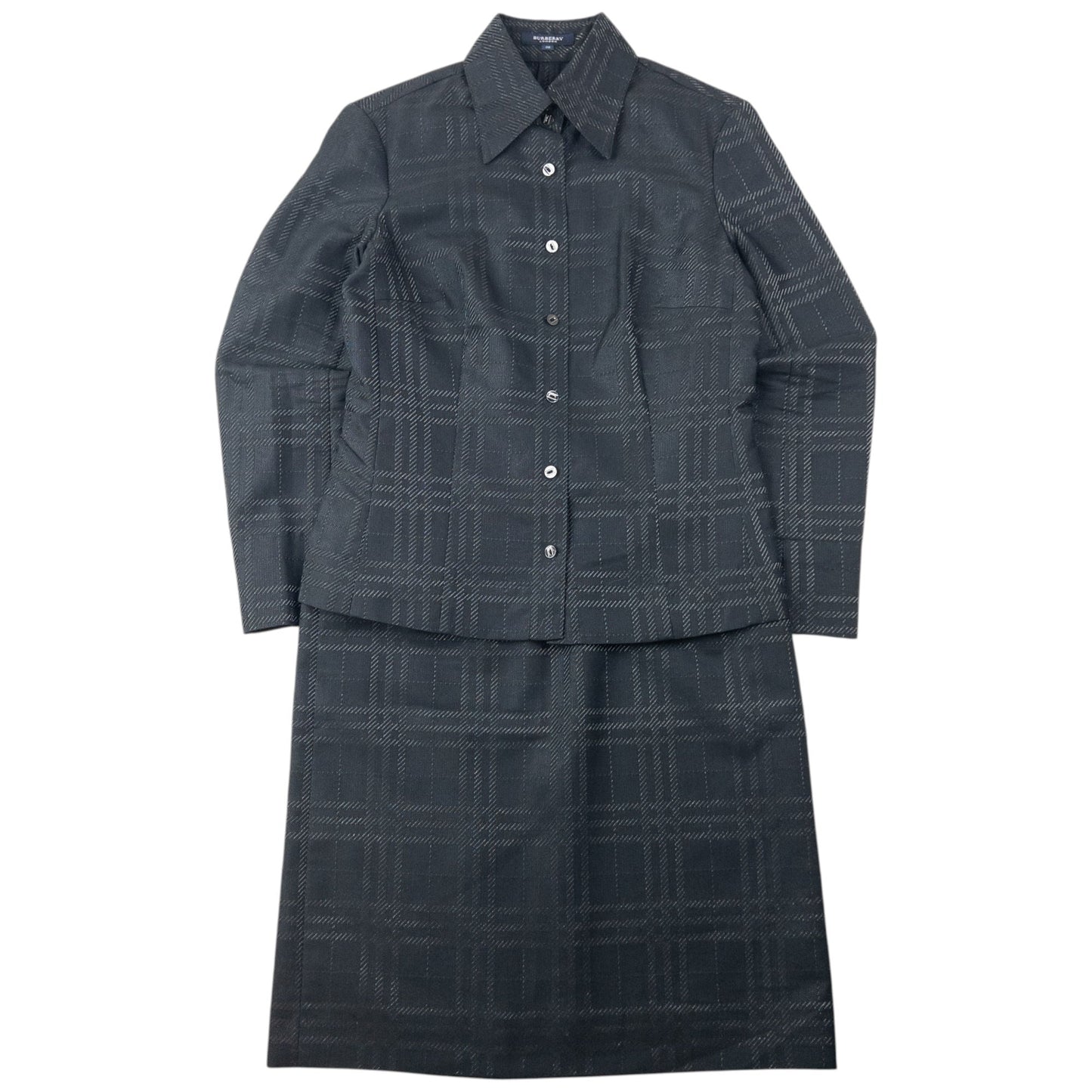 Vintage 2000s Burberry Nova Check Jacket & Skirt Suit Set Womens Size M | O/S, Black