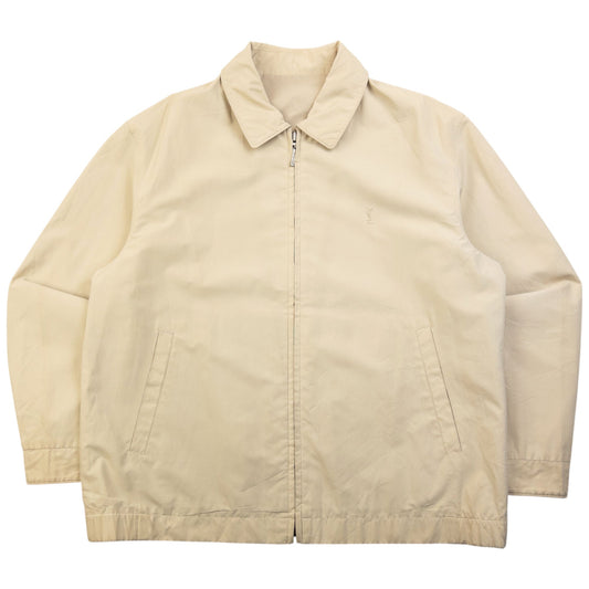 Vintage 90s YSL Yves Saint Laurent Reversible Harrington Jacket Size S | Small, Cream