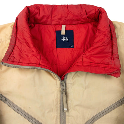 Vintage 2000s Stussy Padded Zip Up Jacket Size L | Large, Beige