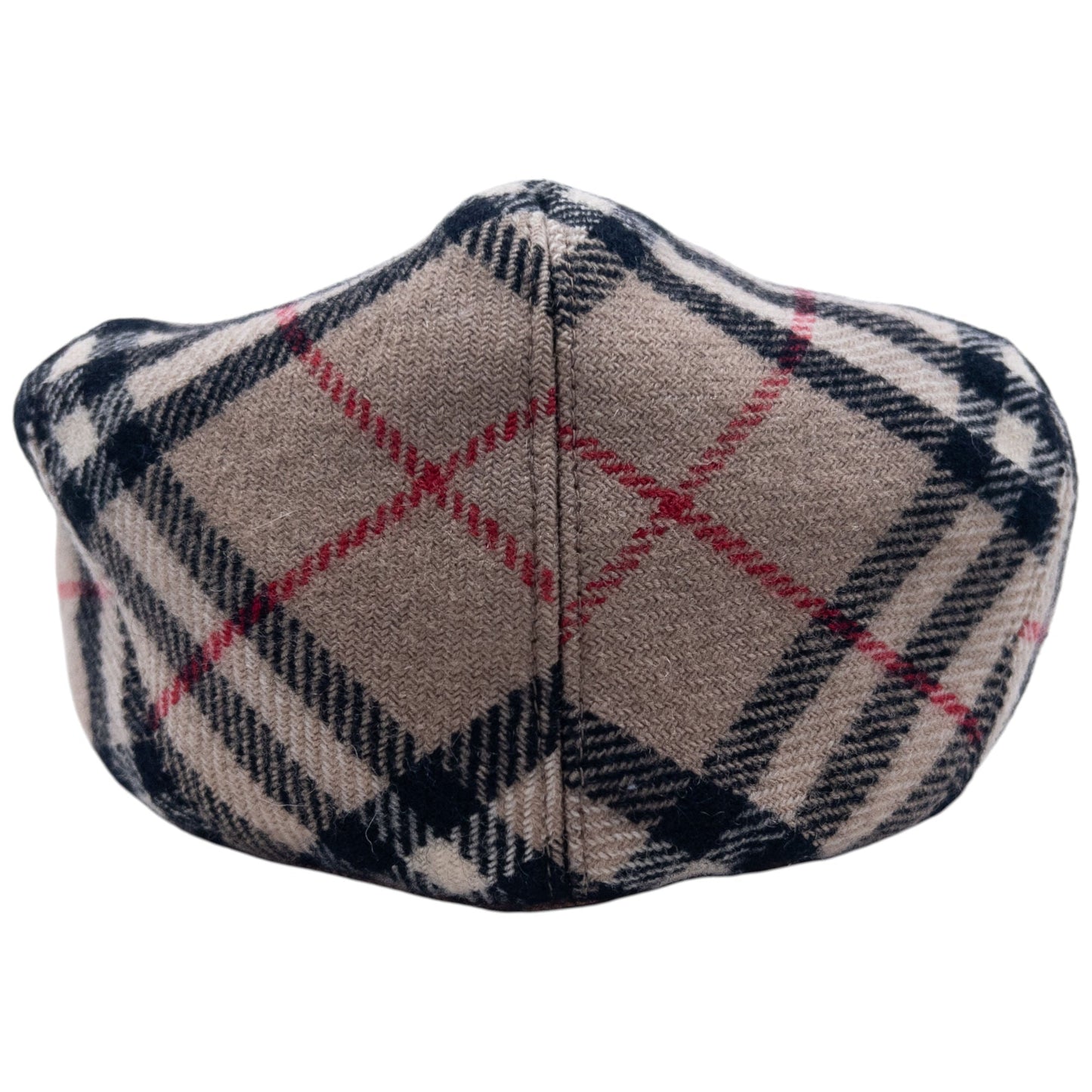 Vintage 80s Burberry Nova Check Wool Flat-Cap Hat Size M