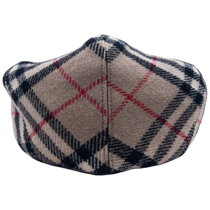 Vintage 80s Burberry Nova Check Wool Flat-Cap Hat Size M
