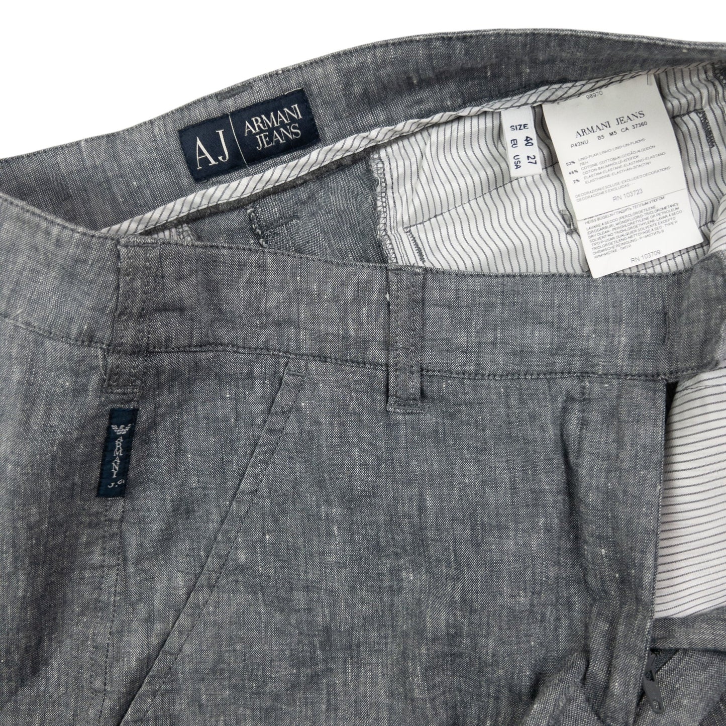 Vintage Armani Jeans Lightweight Linen Trousers Size W30