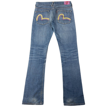 Vintage Evisu Donna Double Gull Embroidered Japanese Denim Jeans Size W31