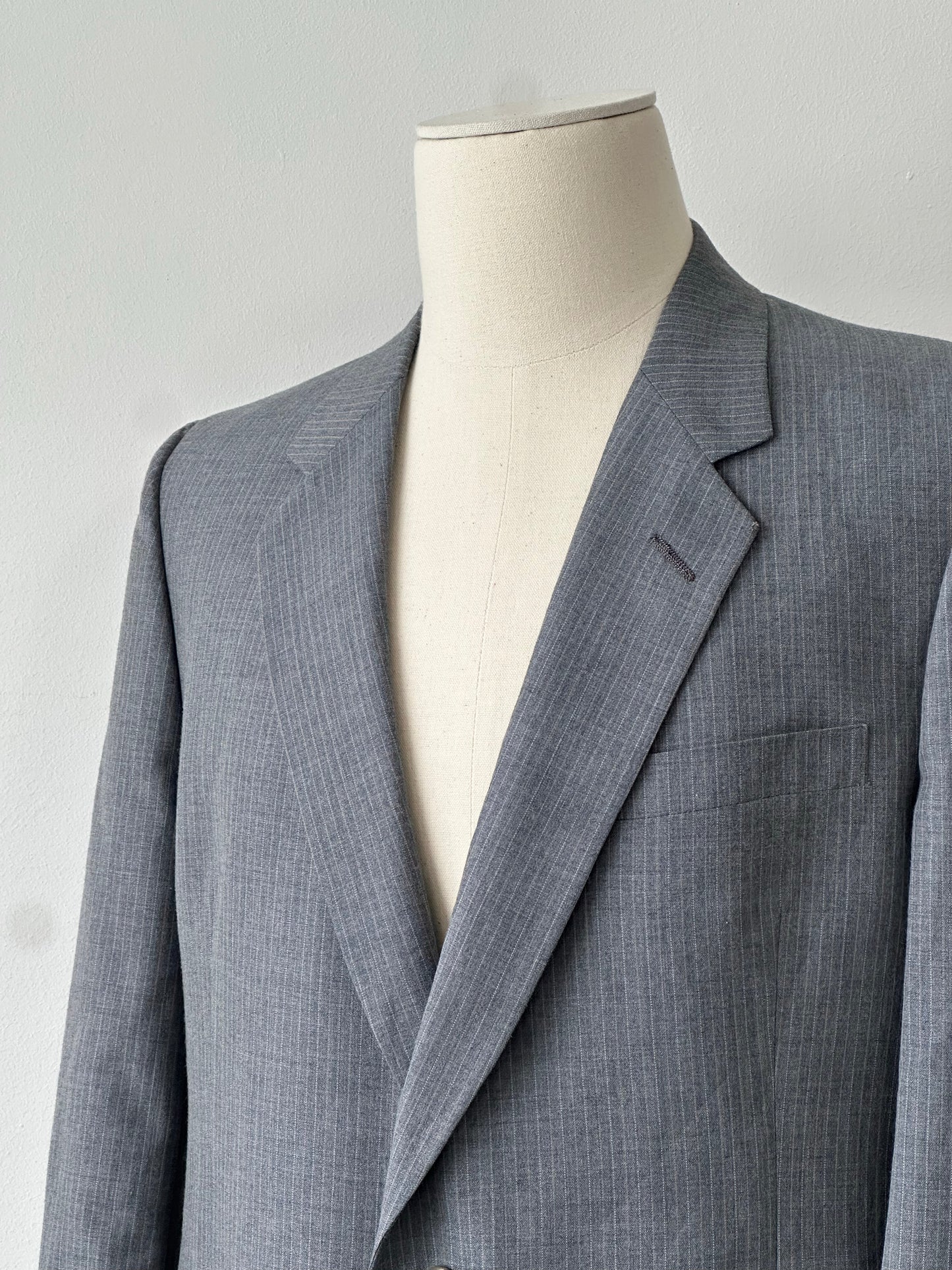 Christian Dior 1990s Wool Stripe Single Breasted Blazer - 42R
